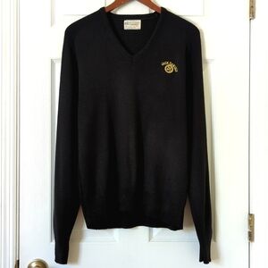 Aristocratic Embroidery 80's Vintage Classic Jack Daniels V-neck Sweater Black M